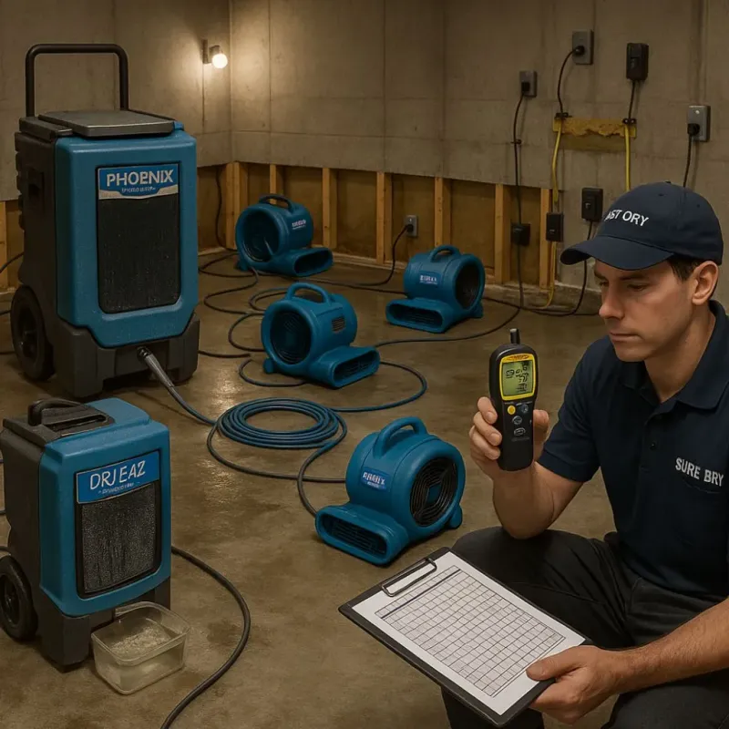 Structural Drying and Dehumidification process in McKees Rocks, PA